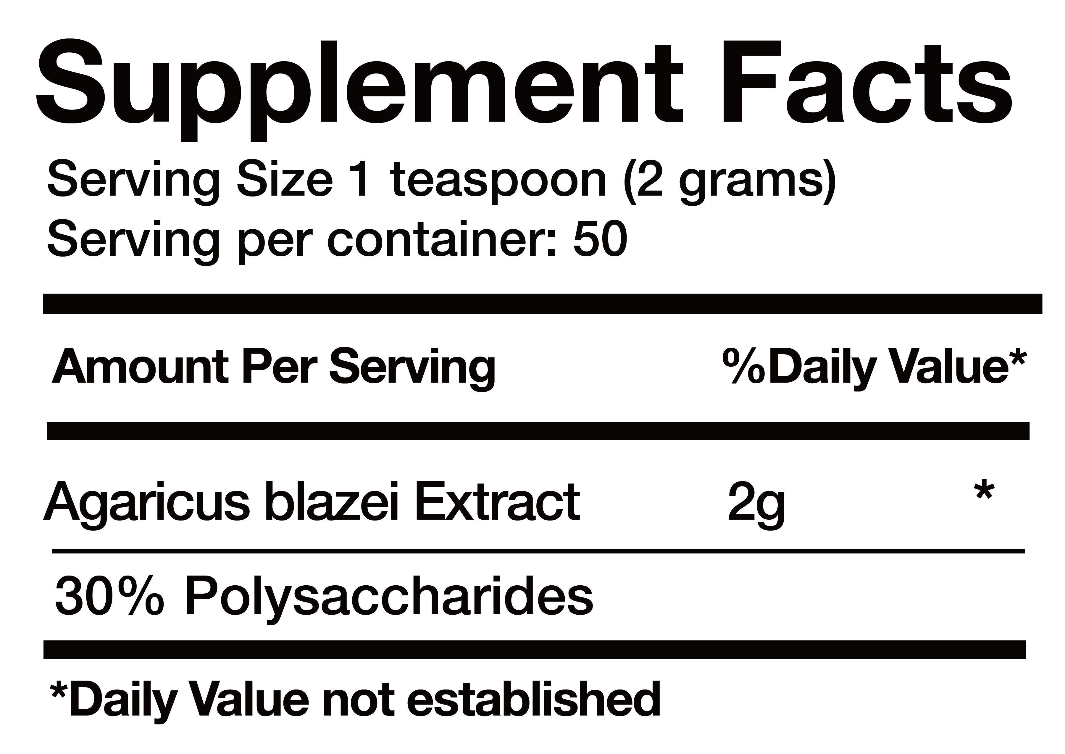 Agaricus blazei Extract nutrition facts